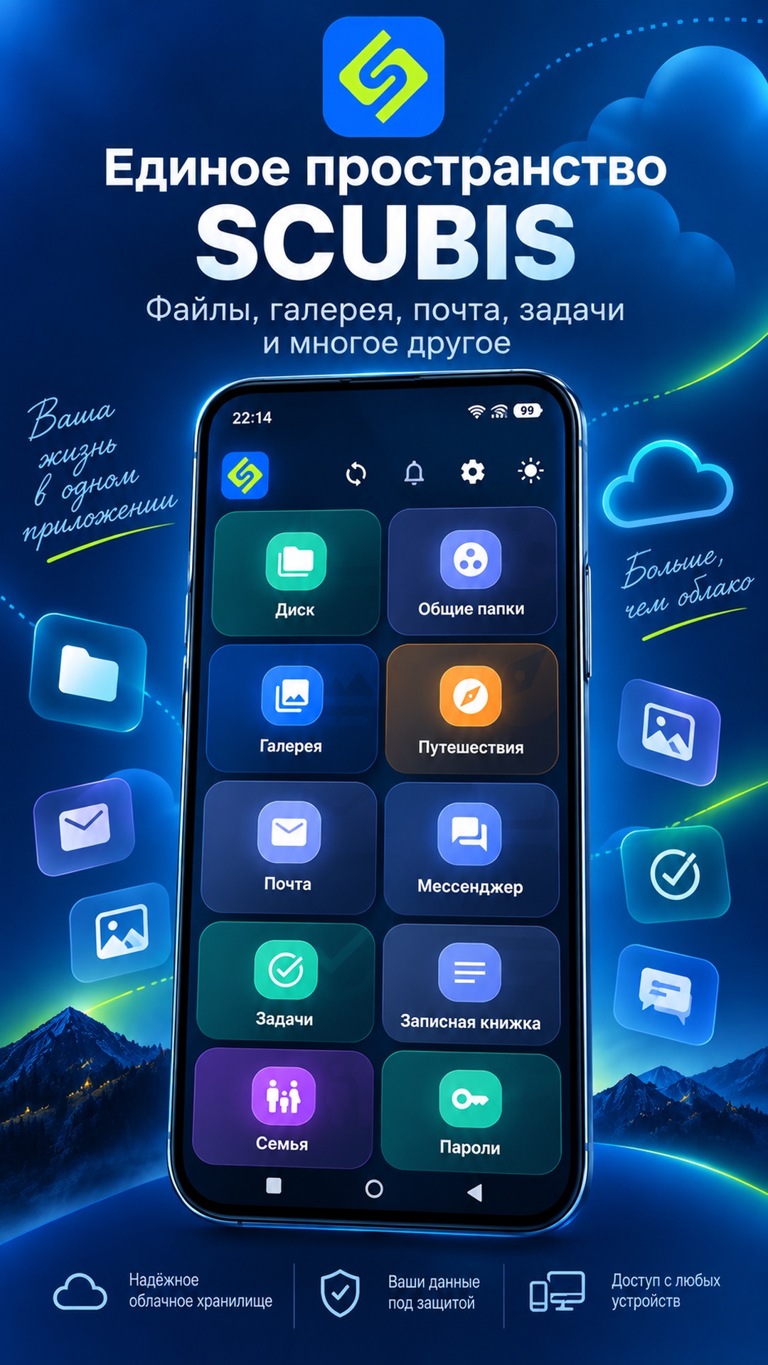 Главный экран SCUBIS Cloud